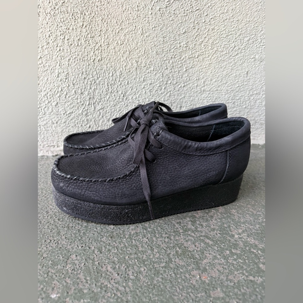 NWOB Clarks Originals Wallacraft Shoes Platform Nubuck Leather Loafers Sz 7.5